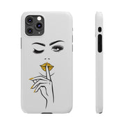 Serene Bombshell Slim Phone Cases with Stylish Illustration