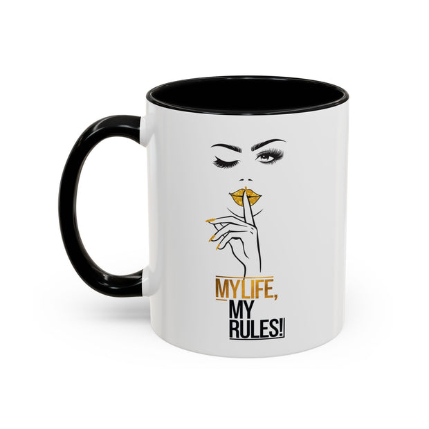 Serene Bombshell "My Life, My Rules" Accent Coffee Mug (11, 15oz)