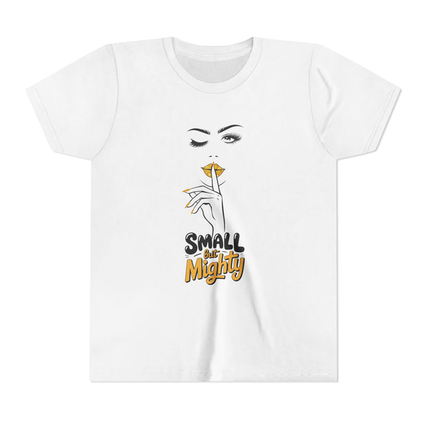 Small But Mighty Youth Tee, Stylish Graphic Young Adult Shirt