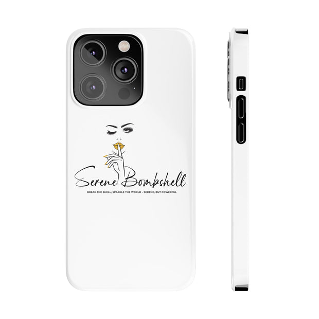 Serene Bombshell Slim Phone Cases with Stylish Illustration