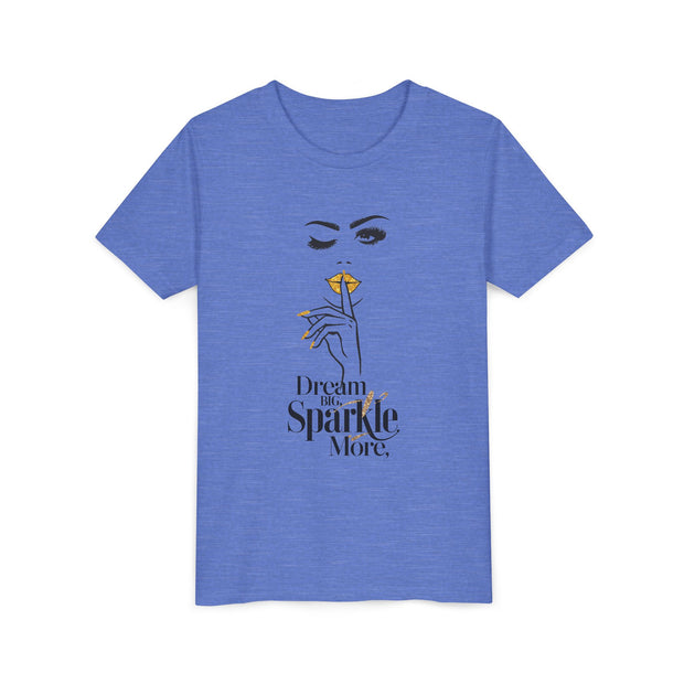 Dream Big, Sparkle More Youth Tee, Stylish Graphic Young Adult Shirt