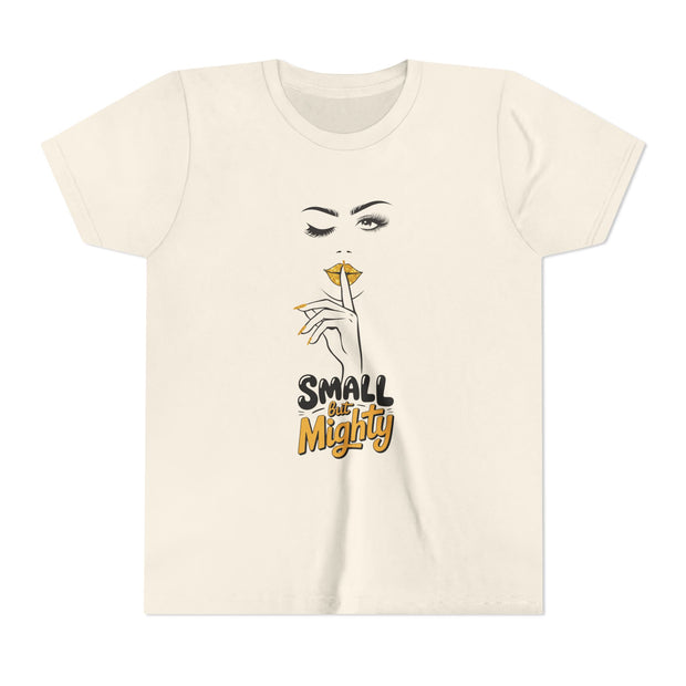 Small But Mighty Youth Tee, Stylish Graphic Young Adult Shirt