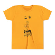 Small But Mighty Youth Tee, Stylish Graphic Young Adult Shirt