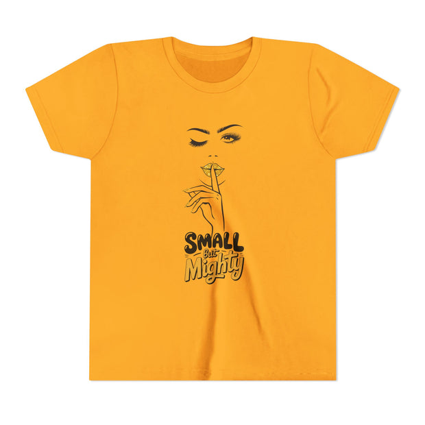 Small But Mighty Youth Tee, Stylish Graphic Young Adult Shirt