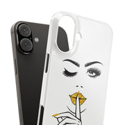 Serene Bombshell Slim Phone Cases with Stylish Illustration