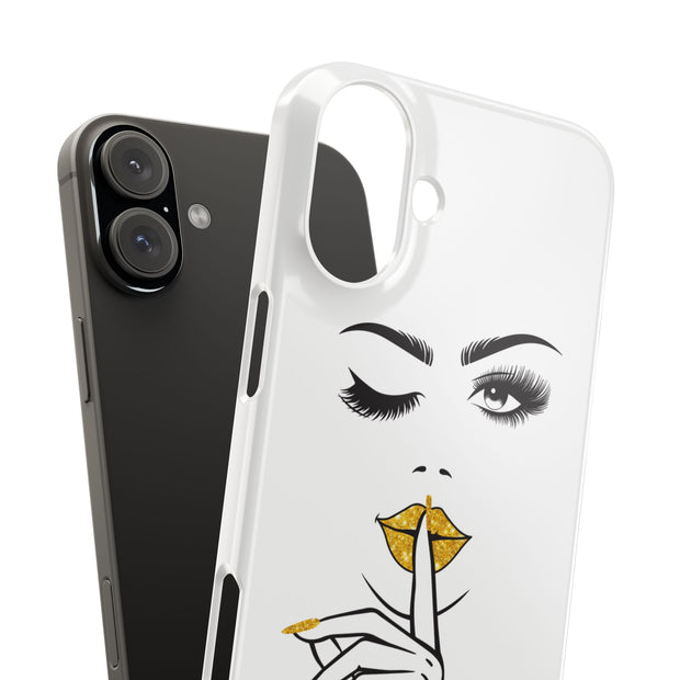 Serene Bombshell Slim Phone Cases with Stylish Illustration