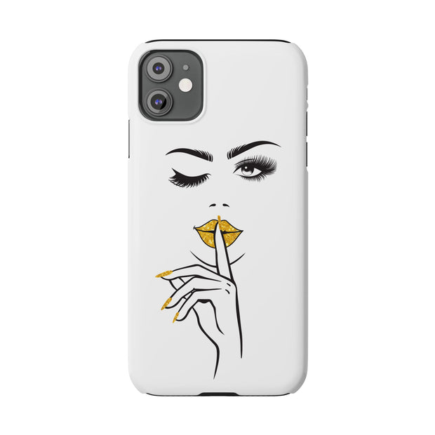 Serene Bombshell Slim Phone Cases with Stylish Illustration