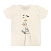 Serene Bombshell in The Making Youth Tee, Stylish Graphic Young Adult Shirt