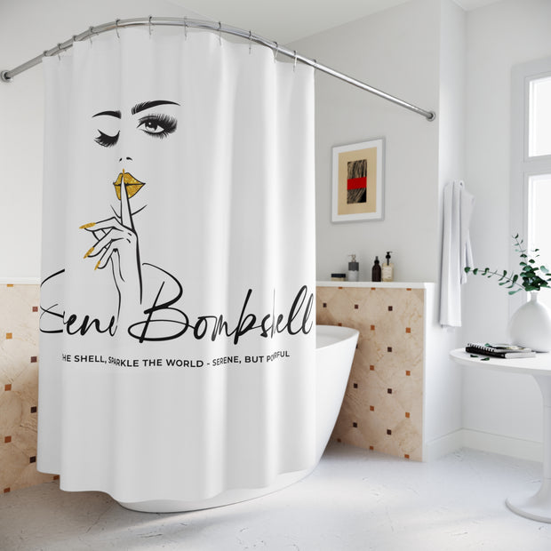 Serene Bombshell Shower Curtains