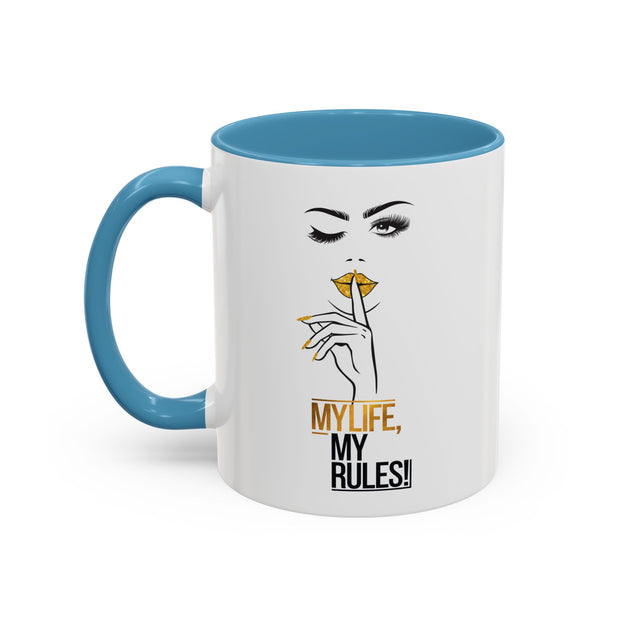Serene Bombshell "My Life, My Rules" Accent Coffee Mug (11, 15oz)