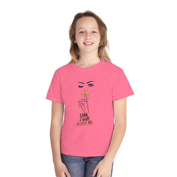 Stylish Youth Tee - I can. I will. Watch me. Graphic T-Shirt for Trendy Kids