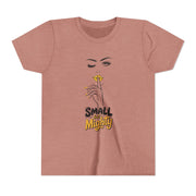 Small But Mighty Youth Tee, Stylish Graphic Young Adult Shirt