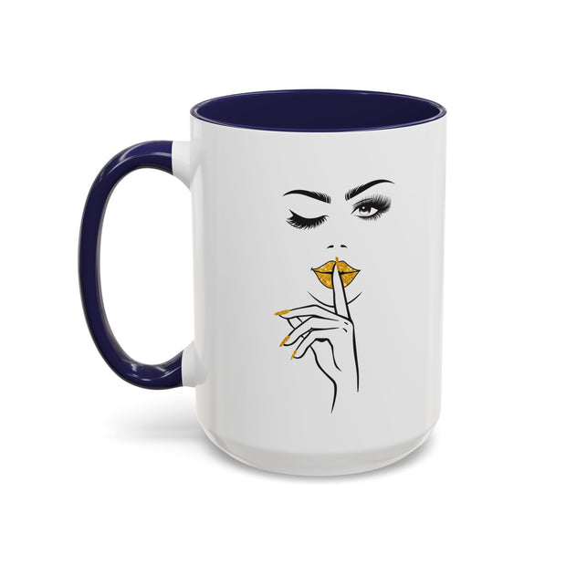 Serene Bombshell Stylish Black-Handled Coffee Mug - Perfect for Morning Brew