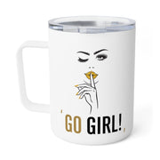 Serene Bombshell "Go Girl" Insulated Coffee Mug - 10oz, Personalized Gift
