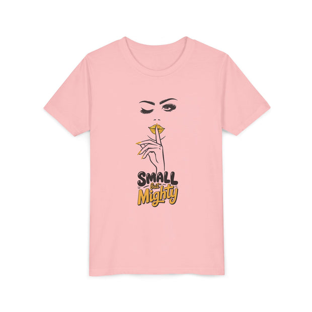 Small But Mighty Youth Tee, Stylish Graphic Young Adult Shirt