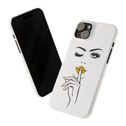 Serene Bombshell Slim Phone Cases with Stylish Illustration