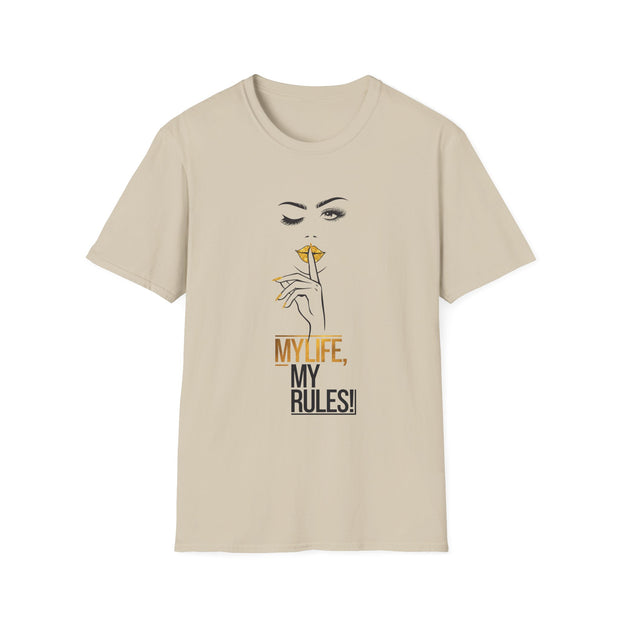 Serene Bombshell Chic Statement T-Shirt - My Life, My Rules! Graphic Tee
