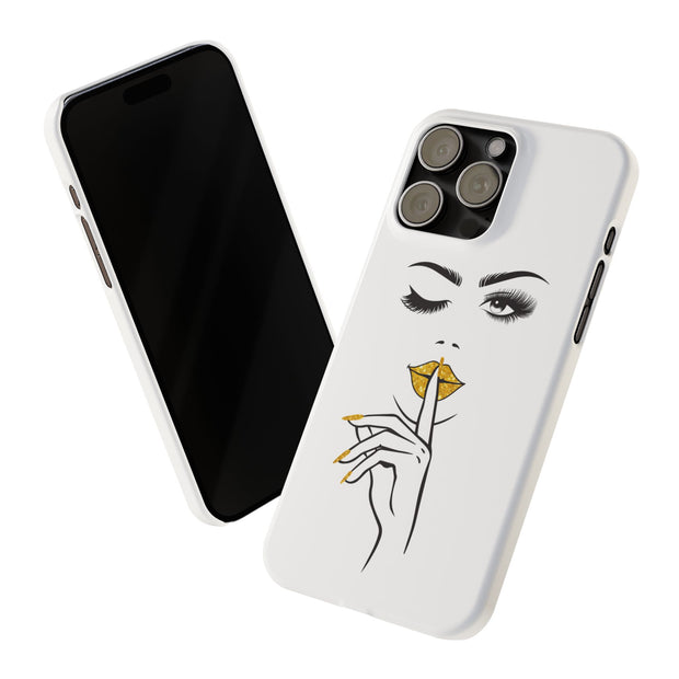 Serene Bombshell Slim Phone Cases with Stylish Illustration