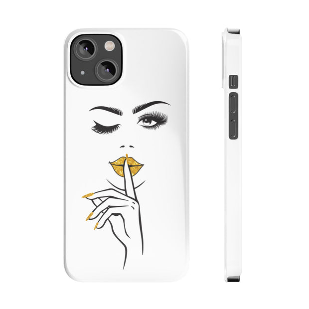 Serene Bombshell Slim Phone Cases with Stylish Illustration
