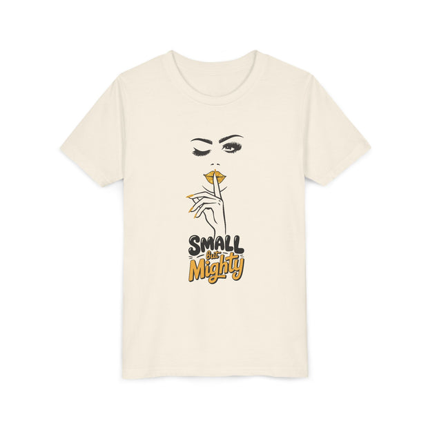 Small But Mighty Youth Tee, Stylish Graphic Young Adult Shirt