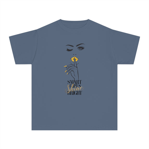 Smart Girls Shine Bright Stylish Youth Tee - Graphic T-Shirt for Trendy Kids