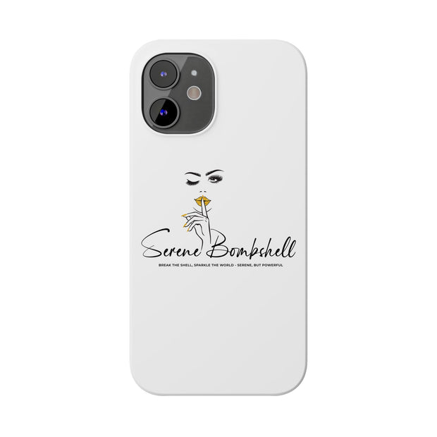 Serene Bombshell Slim Phone Cases with Stylish Illustration