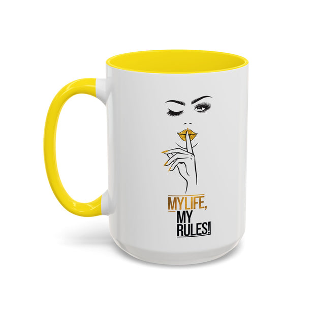 Serene Bombshell "My Life, My Rules" Accent Coffee Mug (11, 15oz)