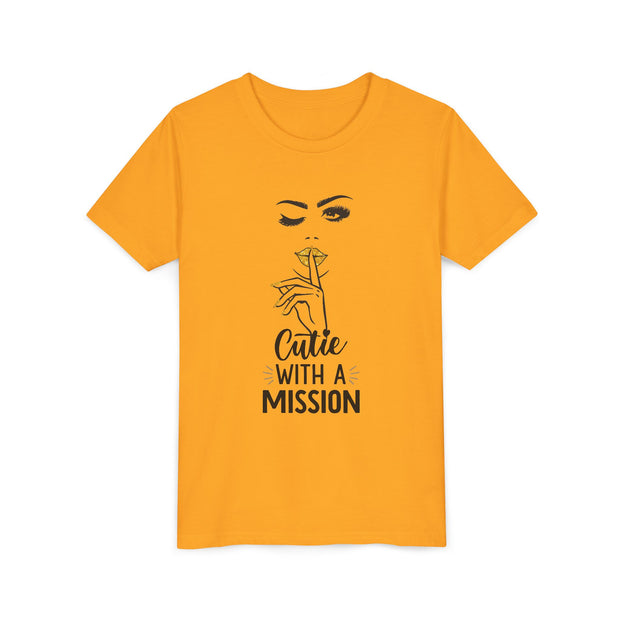 Cutie with a Mission Youth Tee, Stylish Graphic Young Adult Shirt