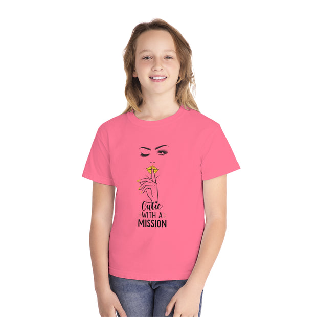 Cutie with a Mission Stylish Youth Tee - Graphic T-Shirt for Trendy Kids