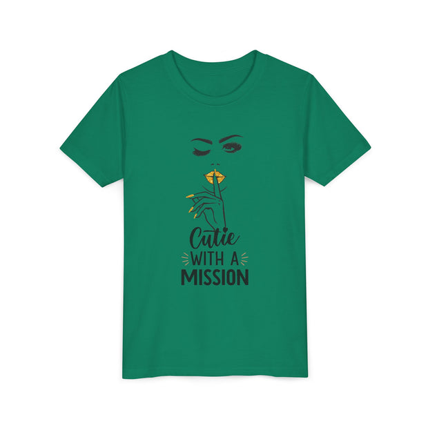 Cutie with a Mission Youth Tee, Stylish Graphic Young Adult Shirt