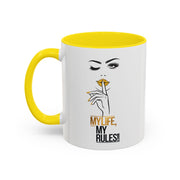 Serene Bombshell "My Life, My Rules" Accent Coffee Mug (11, 15oz)
