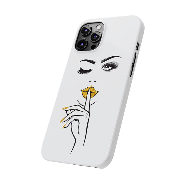 Serene Bombshell Slim Phone Cases with Stylish Illustration