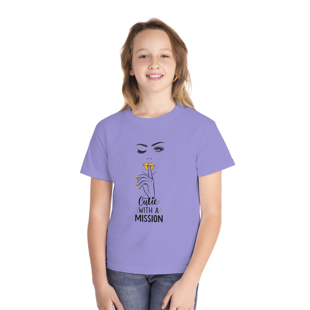 Cutie with a Mission Stylish Youth Tee - Graphic T-Shirt for Trendy Kids
