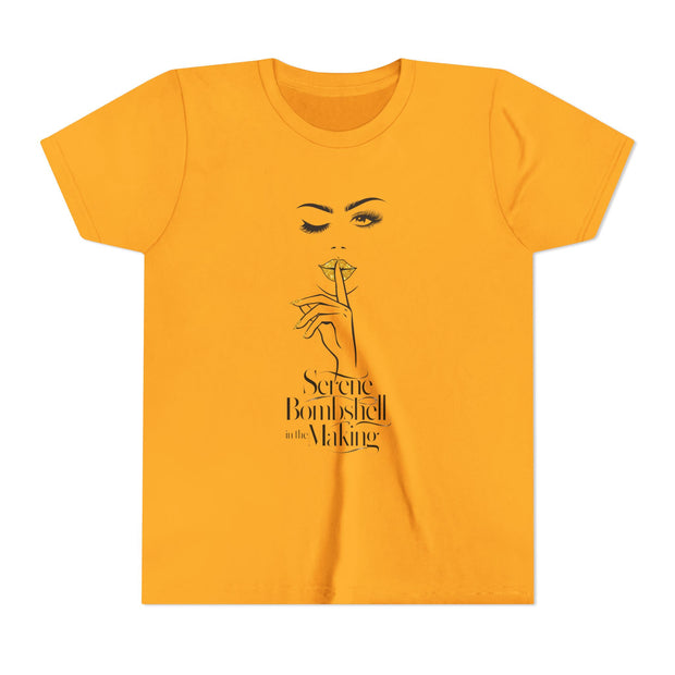 Serene Bombshell in The Making Youth Tee, Stylish Graphic Young Adult Shirt
