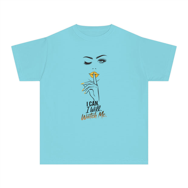 Stylish Youth Tee - I can. I will. Watch me. Graphic T-Shirt for Trendy Kids