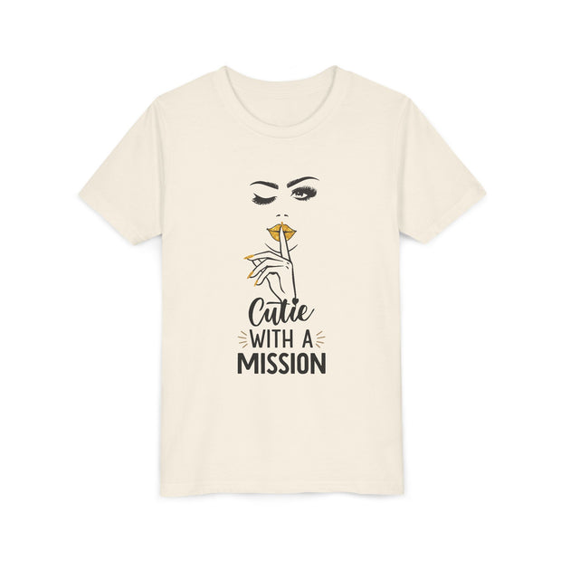 Cutie with a Mission Youth Tee, Stylish Graphic Young Adult Shirt