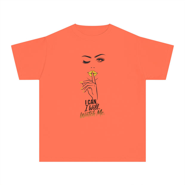 Stylish Youth Tee - I can. I will. Watch me. Graphic T-Shirt for Trendy Kids