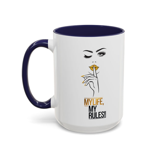 Serene Bombshell "My Life, My Rules" Accent Coffee Mug (11, 15oz)