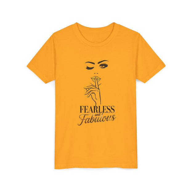 Fearless and Fabulous Youth Tee, Stylish Graphic Young Adult Shirt