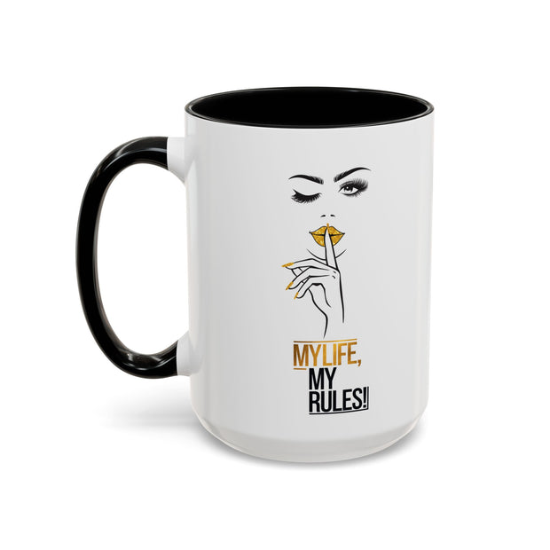 Serene Bombshell "My Life, My Rules" Accent Coffee Mug (11, 15oz)