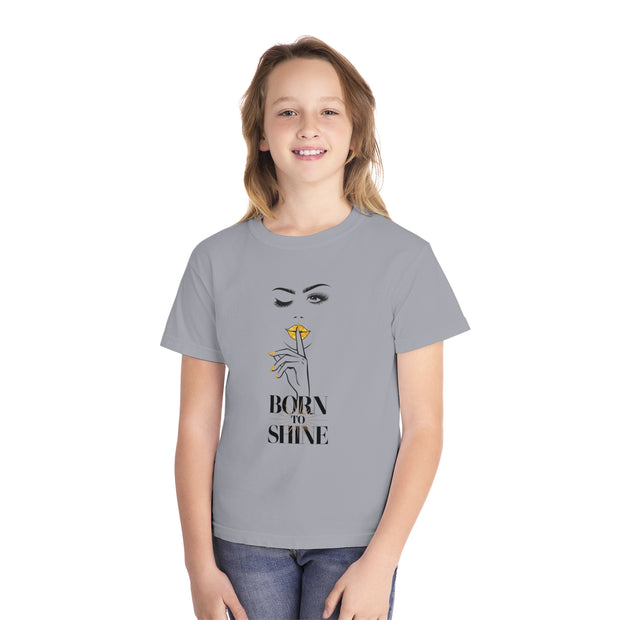 Born to Shine Stylish Youth Tee - Graphic T-Shirt for Trendy Kids