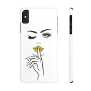 Serene Bombshell Slim Phone Cases with Stylish Illustration