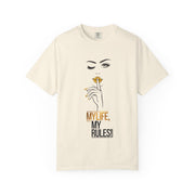 Serene Bombshell Empowering Graphic Tee: My Life, My Rules, Trendy T-shirt