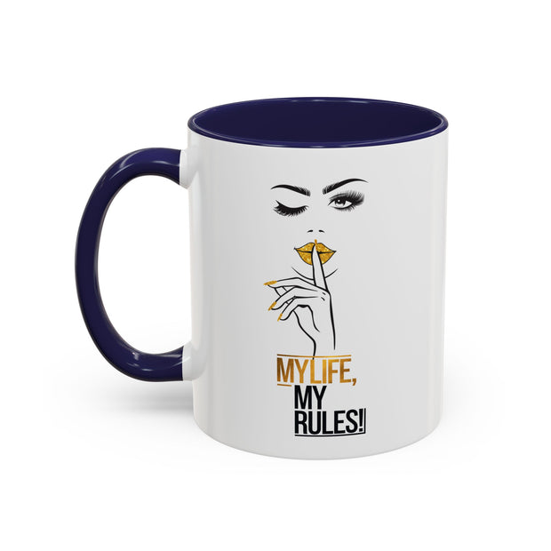 Serene Bombshell "My Life, My Rules" Accent Coffee Mug (11, 15oz)