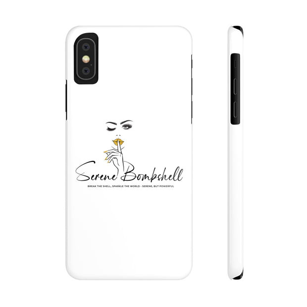 Serene Bombshell Slim Phone Cases with Stylish Illustration