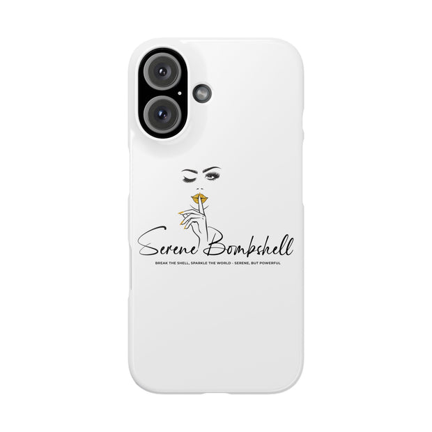 Serene Bombshell Slim Phone Cases with Stylish Illustration