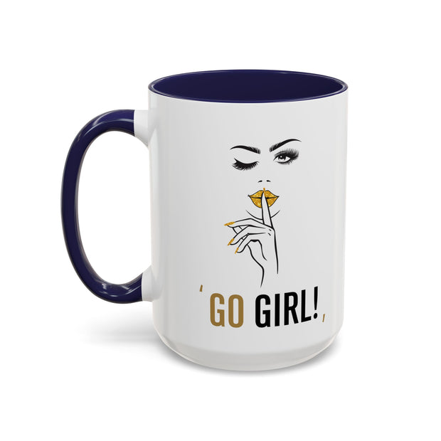 Serene Bombshell "Go Girl" Accent Coffee Mug (11, 15oz)
