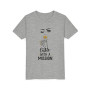 Cutie with a Mission Youth Tee, Stylish Graphic Young Adult Shirt