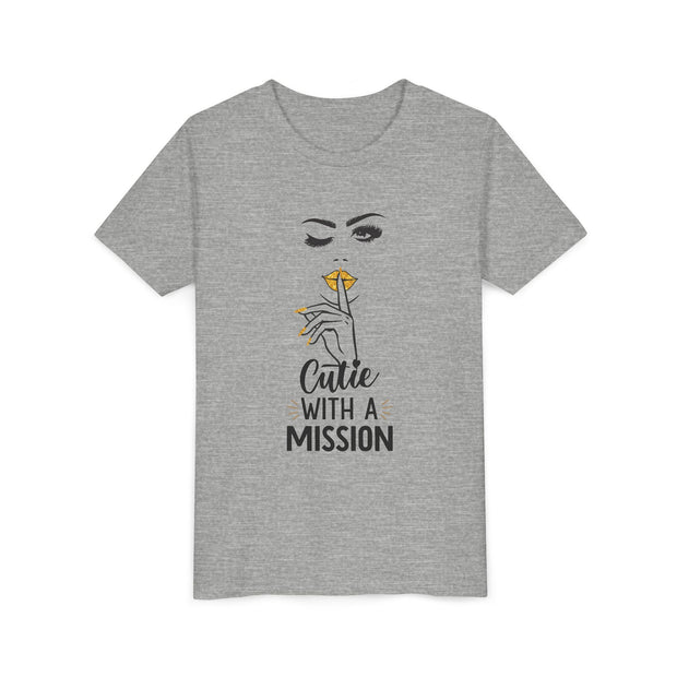 Cutie with a Mission Youth Tee, Stylish Graphic Young Adult Shirt