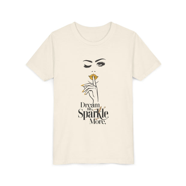 Dream Big, Sparkle More Youth Tee, Stylish Graphic Young Adult Shirt